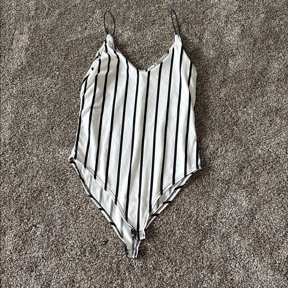 Gaze Monochrome Striped Bodysuit